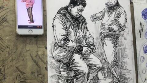 北京達人畫室 郭啟佳范畫 聯考速寫精講